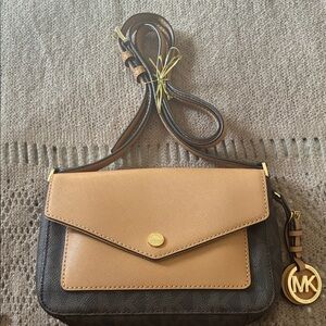 Michael Kors Brown and Black Crossbody Bag